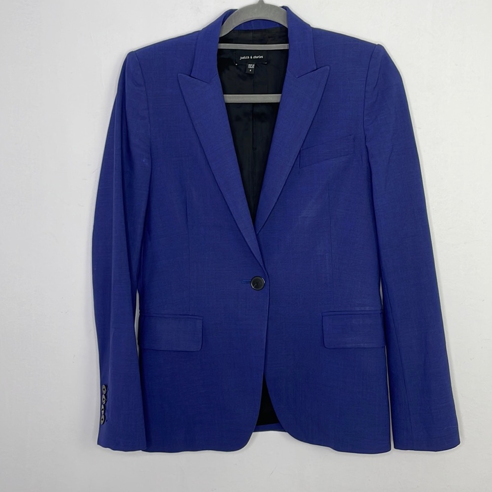 Judith & Charles wool classic timeless blue blazer